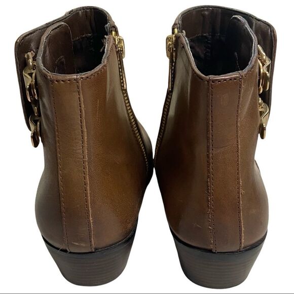 SAM EDELMAN PETER LEATHER ANKLE BOOTS BROWN - Picture 2 of 11